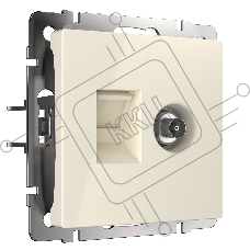 Розетка ТВ+Ethernet RJ-45 6 cat.(слоновая кость)