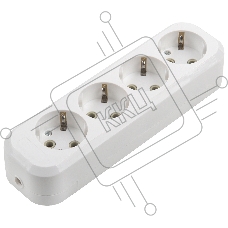 Розеточная колодка GSB-16-4-G-IP20 Easy, 16А, 4 места, с заземлением, без выключателя, IP20
