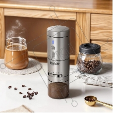 Кофемолка Kitfort КТ-7537 18Вт сист.помол.:жернова вместим.:31гр нержавеющая сталь