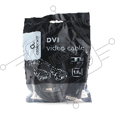 Кабель DVI-D single link Cablexpert CC-DVIL-BK-6, 19M/19M, 1.8м, CCS, черный, экран, феррит.кольца, пакет