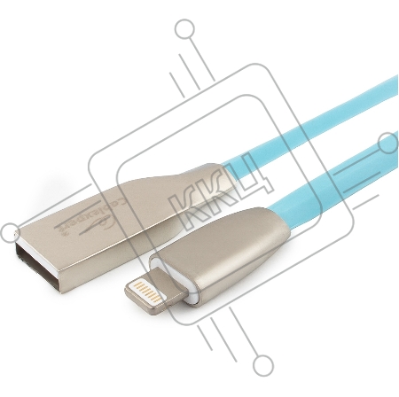 Кабель Cablexpert для Apple CC-G-APUSB01Bl-1M, AM/Lightning, серия Gold, длина 1м, синий, блистер