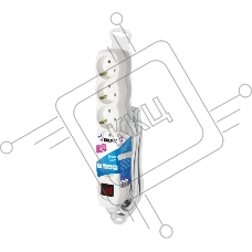 Удлинитель 5х3м с заземл. 16А IP20 ПВС 3х1 с выкл. Космос YKsm3m-5g-Z-V(K)