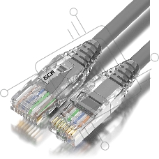 Патч-корд GCR сборный 3.0m LSZH UTP кат.5e, серый, коннектор прозрачный+ABS колпачок, 24 AWG, ethernet high speed 1 Гбит/с, RJ45, T568B, GCR-52676