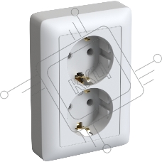 Розетка 2-м СП Хит 16А 250В без защ. шторок с заземл. бел. SchE RS16-236-B