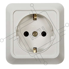 Розетка 1-м BOLLETO с заземл. накл. 7028 бел. ASD / IN HOME 4680005959792