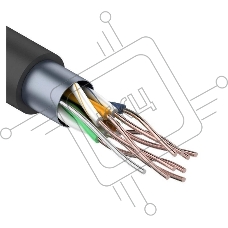 Кабель витая пара F/UTP кат.5E 4х2х24AWG solid CU PE Outdoor черн. (м) Rexant 01-0146