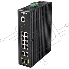 Коммутатор  D-Link DIS-200G-12S/A1A, L2 Managed Industrial Switch with 10 10/100/1000Base-T and 2 1000Base-X SFP ports 8K Mac address, 802.3x Flow Control, 802.3ad Link Aggregation, Port Mirroring, 128 of 802.1Q