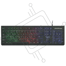 Клавиатура проводная с подсветкой Gembird KB-250L, USB, черный, 104 клавиши, подсветка Rainbow, шоколадный тип клавиш, кабель 1.5м