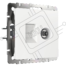 Розетка ТВ+Ethernet RJ-45 6 cat.(белый)