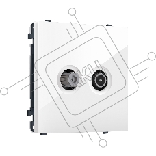 MS113310 Комплект механизма розетки TV оконечной + SAT SIGMA Белый глянец 5-862MHz 3.5dB/950-2150MHz 3.8dB QUANT PRO (SP1133, PR217)