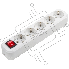 Розеточная колодка GSB-16-5-G-S-IP20 Easy, 16А, 5 мест, с заземлением, c выключателем, IP20