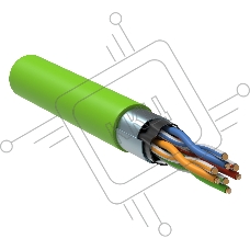 Кабель связи витая пара F/UTP, кат.5E 4x2х24AWG solid, LSZH, 305м, зеленый