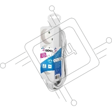 Удлинитель 3х3м без заземл. 16А IP20 ПВС 2х1 Космос YKsm3m-3g(K)