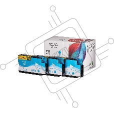 Набор струйных картриджей Sakura CZ134A (№711 Cyan 3-pack) для HP, голубой, 26 мл.