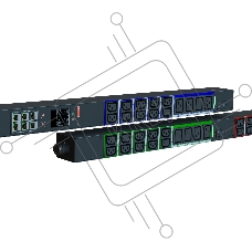 Блок распределения питания Elemy IPDU-5936 верт.размещ. 12xC19 30xC13 с мониторингом 3x16A IEC 60309 2.4м