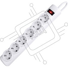Сетевой фильтр Defender DFS 151 1,8 м, белый, 6 розеток 99489