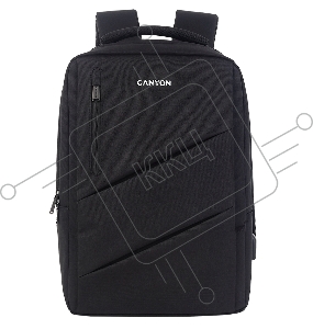 Рюкзак CANYON BPE-5, Laptop backpack for 15.6 inch, Product spec/size(mm): 400MM x300MM x 120MM(+60MM),Black, EXTERIOR materials:100% Polyester, Inner materials:100% Polyestermax weight (KGS): 12kgs