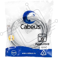 Патч-корд Cabeus PC-FTP-RJ45-Cat.6-3m-LSZH FTP, cat. 6, F/UTP экранированный, LSZH, 3 м, серый