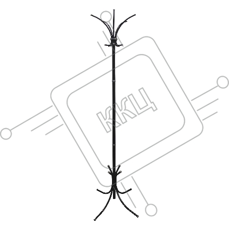 Вешалка напольная Бюрократ Нова-4 НОВА-4/BLACK черный основание крестовина наконечники серый металлик крючки двойные для верхней одежды метал.