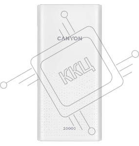Мобильный аккумулятор (powerbank) CANYON  PB-2001 Power bank 20000mAh Li-poly battery, Input 5V/2A , Output 5V/2.1A(Max) , 144*69*28.5mm, 0.440Kg, white