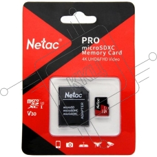 Флеш карта MicroSD card Netac P500 Extreme Pro 64GB, retail version w/SD adapter
