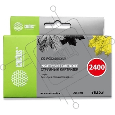 Картридж струйный Cactus CS-PGI2400XLY желтый (20.4 мл) для Canon MAXIFY iB4040/ МВ5040/ МВ5340