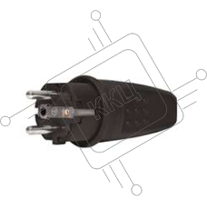 Вилка прямая c заземлением каучук 16А 250В IP44 (602227) UNIVersal