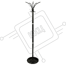 Вешалка напольная Бюрократ Класс-ТМ 116/BLACK черный основание круг наконечники серый металлик крючки двойные для верхней одежды метал. (упак.:1шт)