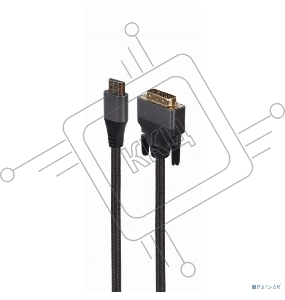 Кабель HDMI-DVI Cablexpert CC-HDMI-DVI-4K-6, 19M/19M, single link, 4K, медь, нейлоновая оплетка, метал.разъемы, 1.8м, черный, коробка