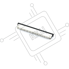 Разъем FPC  Half Coverage Top Contact 1.0K-BS-28PWB 28 pin высота 2мм шаг 1мм