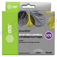 Картридж струйный Cactus CS-LC970Y желтый (20 мл) для Brother MFC-260c/235c/DCP-150c/135c