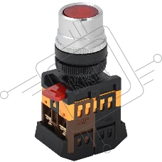 Кнопка ABLF-22 красный d22мм неон/240В 1з+1р IEK