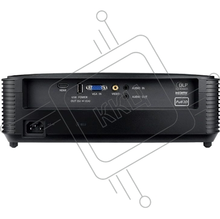 Проектор Optoma [S336] DLP,Full 3D,SVGA(800*600),4000 ANSI Lm,25000:1;15000ч/12000ч/10000ч/6000ч (Eco+/Dynamic/Eco/bright);1,94-2,16:1;+/- 40 vertical;HDMI x1;VGAin x1;AudioINx1;Composite x1;AudioOUTx1;USB-A(power 1A);10W;27 dB;3 kg,черный (E9PD7D101EZ2)