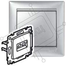 Электроустановочные изделия Legrand Legrand 770230 Розетка RJ45 Valena 1 выход Кат.5e UTP (алюминий) монтаж на захватах