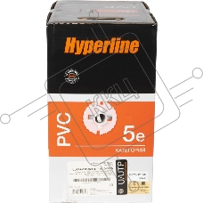 Кабель информационный Hyperline UUTP4R-C5E-S24-IN-PVC-GY-305 кат.5E UTP 4 пары 24AWG PVC внутренний 305м серый