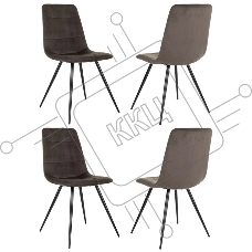 Стул для дома Бюрократ CH-K1_4 комплект 4шт коричневый Holland 74 металл черный на ножках (CH-K1_1/HL74_4) Стул для дома Бюрократ CH-K1_4 комплект 4шт коричневый Holland 74 металл черный на ножках (CH-K1_1/HL74_4)