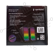Акустическая система 2.0 Gembird SPK-300, 10Вт, пластик, рег.громкости, RGB подсветка, черный