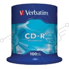 Диск CD-R Verbatim 700Mb 52x Cake Box (100шт) (43411)