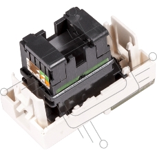 Вставка Mosaic 22.5x45, RJ-45 UTP, кат.6, со шторкой и увеличенным окном маркировки, белая