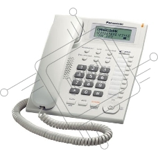 Телефон проводной Panasonic KX-TS2388RUW белый {индикатор вызова,повторный набор последнего номера,4 уровня громкости звонка}