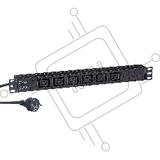 Блок розеток горизонтальный ExeGate ServerPro PDU-19H013 Al-6C19-EU3-SW, 19