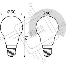 Лампа светодиодная Gauss 102502210-M 10Вт цок.:E27 груша 220B св.свеч.бел.нейт. A60 (упак.:10шт)