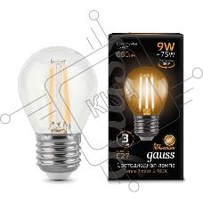 Лампа светодиодная Filament Шар E27 9Вт 2700К GAUSS 105802109