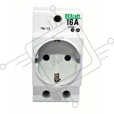 Розетка 16А 220В 2P+PEN на DIN-рейку PM-102 SchE 18012DEK