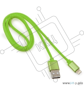 Кабель Cablexpert для Apple CC-S-APUSB01Gn-1M, AM/Lightning, серия Silver, длина 1м, зеленый, блистер 