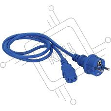 Шнур питания Lanmaster C13-Schuko прямая, 3х0.75, 220В, 10А, синий, 1 метр