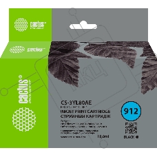 Картридж струйный Cactus CS-3YL80AE 912 черный (18 мл) для HP OfficeJet 8010/8012/8013/8014
