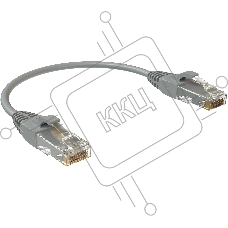 Патч-корд Sysmatrix PC 4545.5EU26.015LSZHGY U/UTP RJ-45 вил.-вилка RJ-45 кат.5E 0.15м серый LSZH