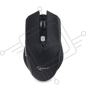 Мышь беспроводная Gembird MUSW-240, 2.4ГГц, черный, 5 кнопоки+колесо-кнопка, 1600 DPI, батарейки в комплекте