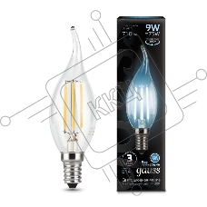 Лампа светодиодная Filament Свеча на ветру E14 9Вт 4100К GAUSS 104801209